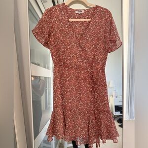 BB Dakota Pink Floral Mini Dress